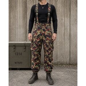 Swiss Army Alpenflage M70 TAZ 57 Camo Suspender Field Trousers VTG 54/80